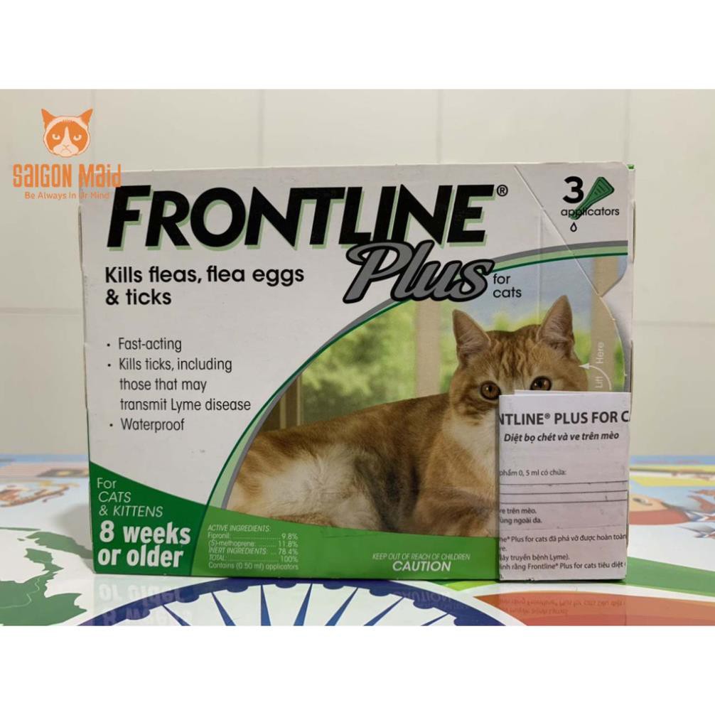 Frontline Plus- Thuốc trị ve rận nhỏ gáy cho mèo (1 tuýp)