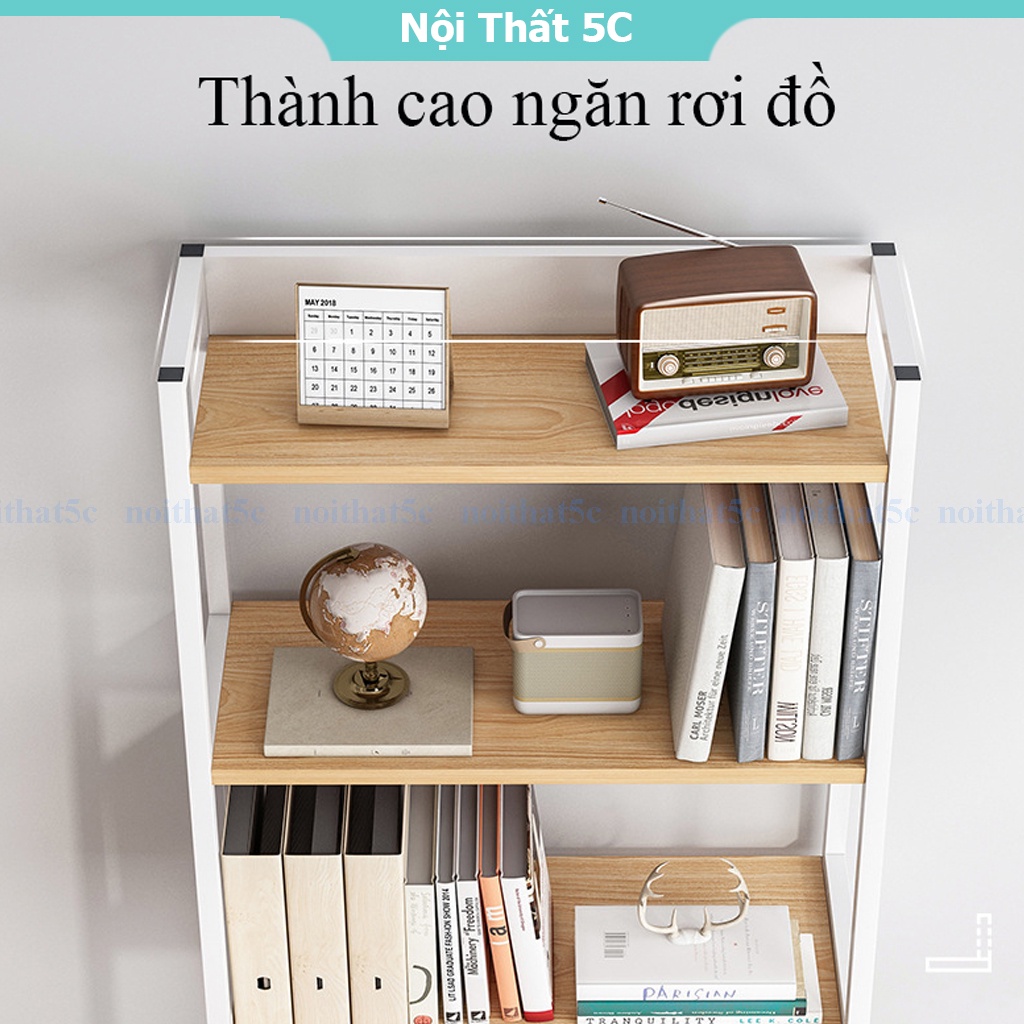 Kệ sách lưu trữ đa năng màu gỗ tối cực đẹp, chất liệu gỗ MDF chống ẩm phù hợp mọi không gian
