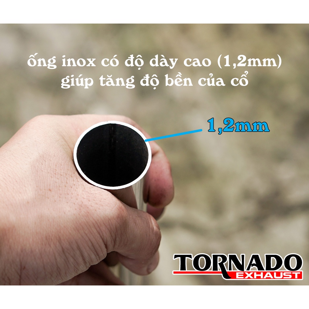 Cổ pô Suzuki GD110 inox304 TORNADO