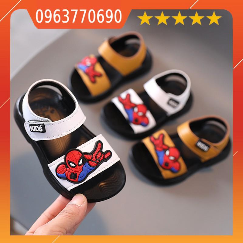 Sandal Tập Đi  Siêu Nhân Nhện cho bé trai, hàng da PU Quảng Châu cao cấp, siêu nhẹ êm chân cho bé mới tập đi