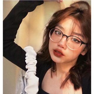 Kính không độ, Kính cận OMBRE 19075 - 8132 Hot tiktok Lansun 01 nhựa dẻo tròn chống ánh sáng xanh, UV400  Jolie eyewear