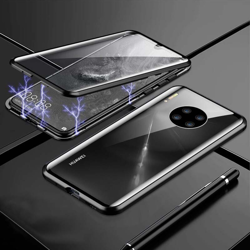 Huawei Mate 40 Plus 30 Pro Cover Double Sided Tempered Glass Mate40 Magnetic Flip Case Mate30 Full Protection Casing