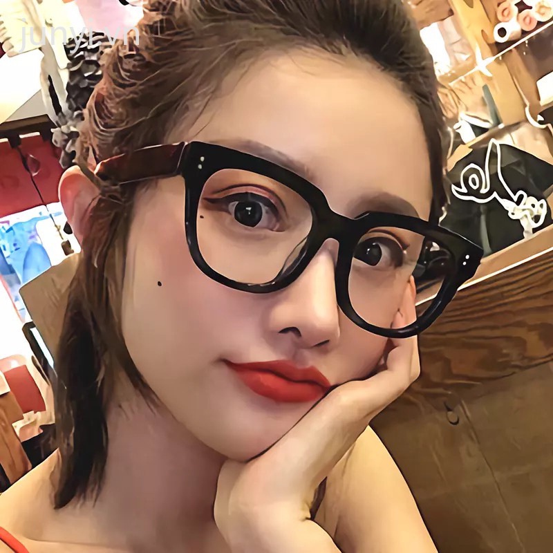 Mắt kính gọng vuông trong suốt chống tia bức xạ thời trang Hàn Quốc cho nam và nữ