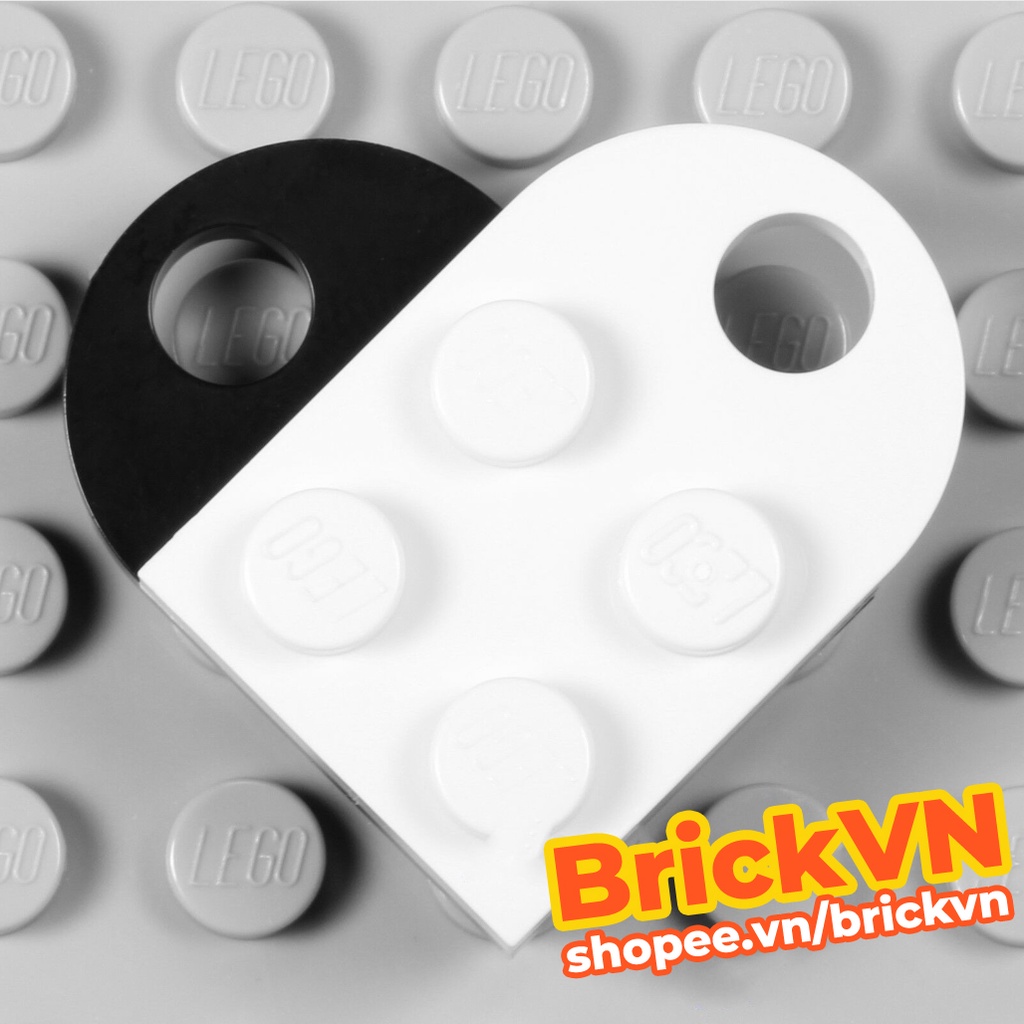 Mặt Móc Khoá Hình Trái Tim LEGO - LEGO Dây Chuyền Vòng Cổ Hình Trái Tim Màu Trắng Đen Dành Cho Cặp Đôi Tình Nhân