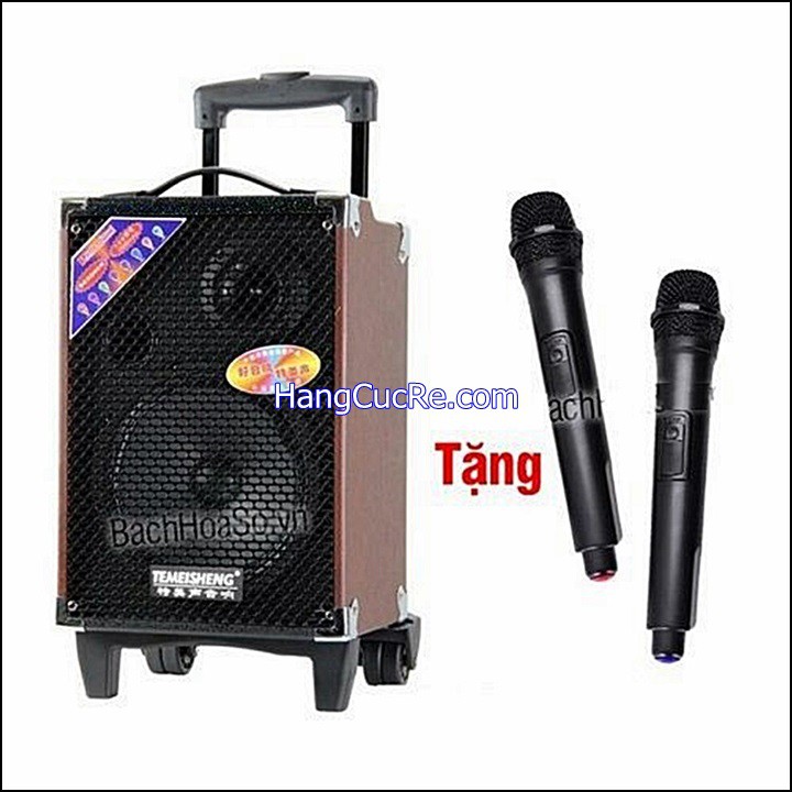 [Tặng 2 mic ko dây] Loa kéo karaoke Q8S tặng 2 micro không dây