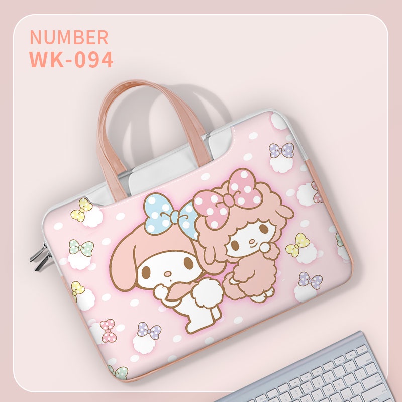 DIY Kawaii Máy tính xách tay Balo da PU Túi xách dễ thương Hộp đựng Túi xách màu hồng của phụ nữ