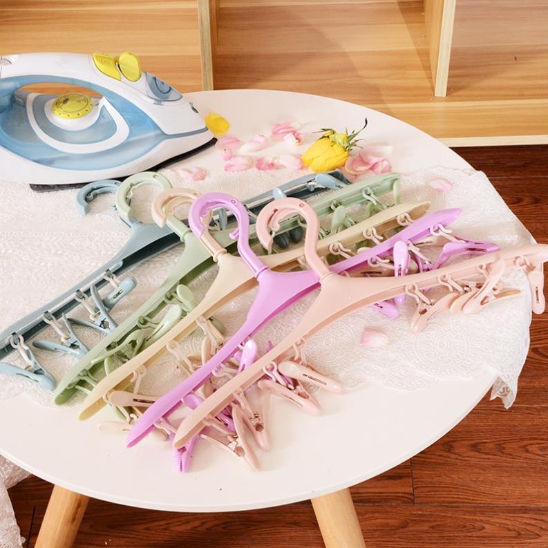 Móc Phơi Quần Áo Kèm 8 Kẹp Gọn Gàng - GDNC0256