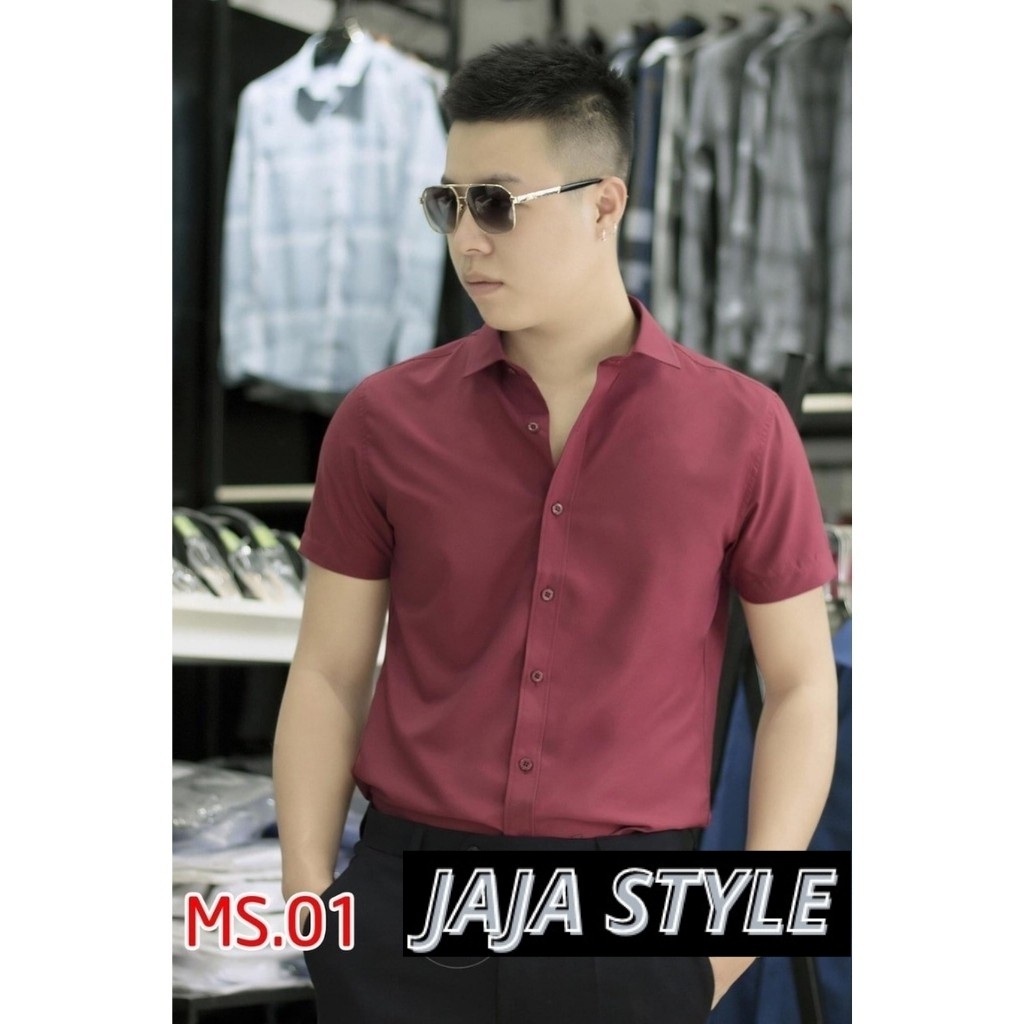 Áo Sơ Mi Nam Cộc Tay TN05, vải kate lụa mềm mịn thoáng mát , 5 màu trơn | BigBuy360 - bigbuy360.vn