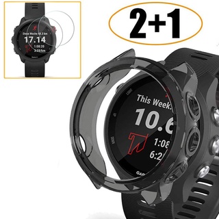 Ốp bảo vệ TPU mềm và kính cường lực màn hình 2 trong 1 cho Garmin Forerunner 245/245 Music (có bán riêng kính cường lực)