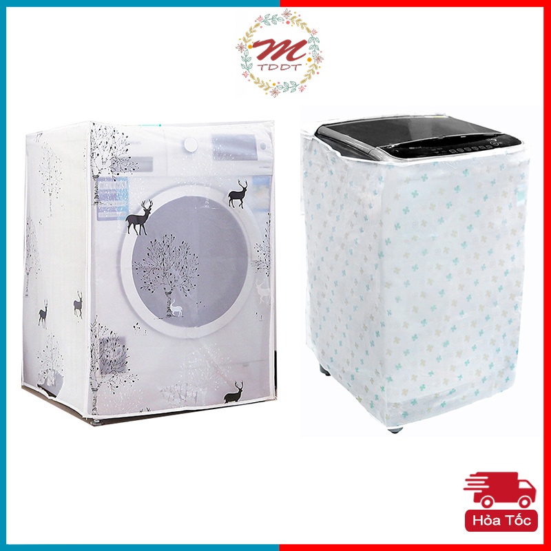 Áo Trùm Máy Giặt Chống Bụi, Che Mưa, Chất Liệu Nhựa Dày Cao Cấp Cho Máy 6-8kg - MTDDT