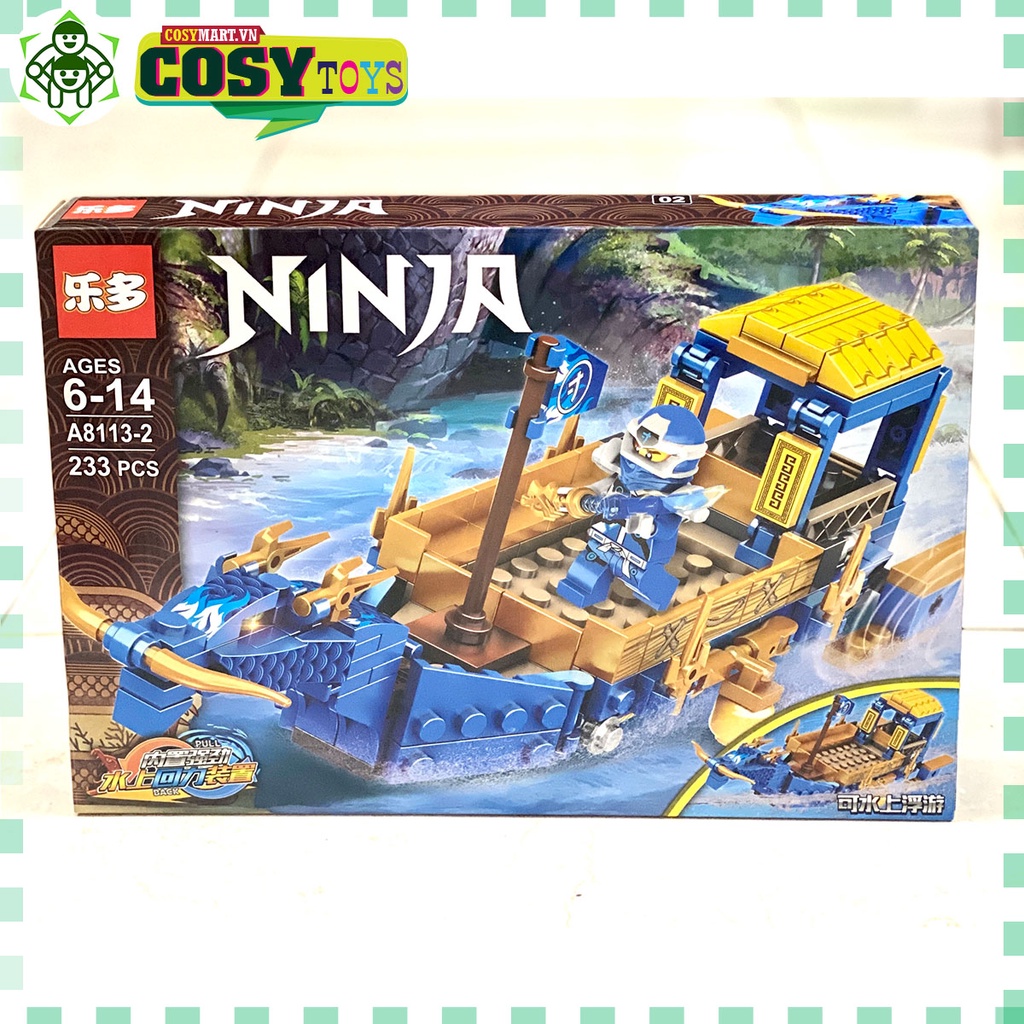 Đồ chơi lắp ghép xếp hình thuyền rồng chở chiến binh ninjago hơn 289 chi tiết