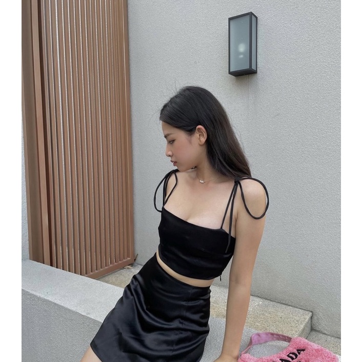 LUCASTA SET/ SET ĐỒ LỤA 2S CROPTOP KÈM CHÂN VÁY