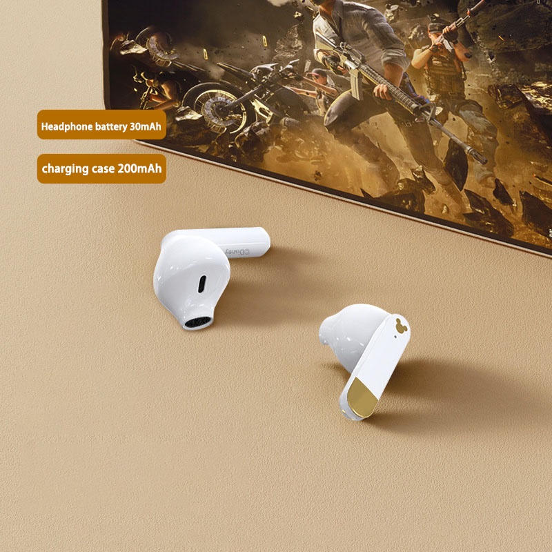 Tai Nghe Bluetooth Không Dây Mini TWS 3D Âm Thanh Nổi Kèm Mic Hình Nhân Vật Disney
