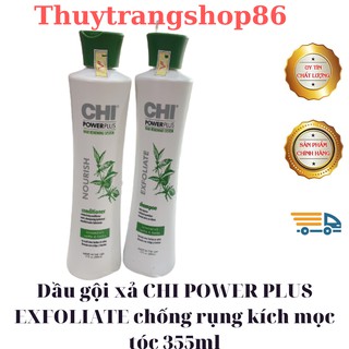 _CẶP GỘI XÃ CHI POWER PLUS EXFOLIATE CHỐNG RỤNG VÀ MỌC TÓC 355ML