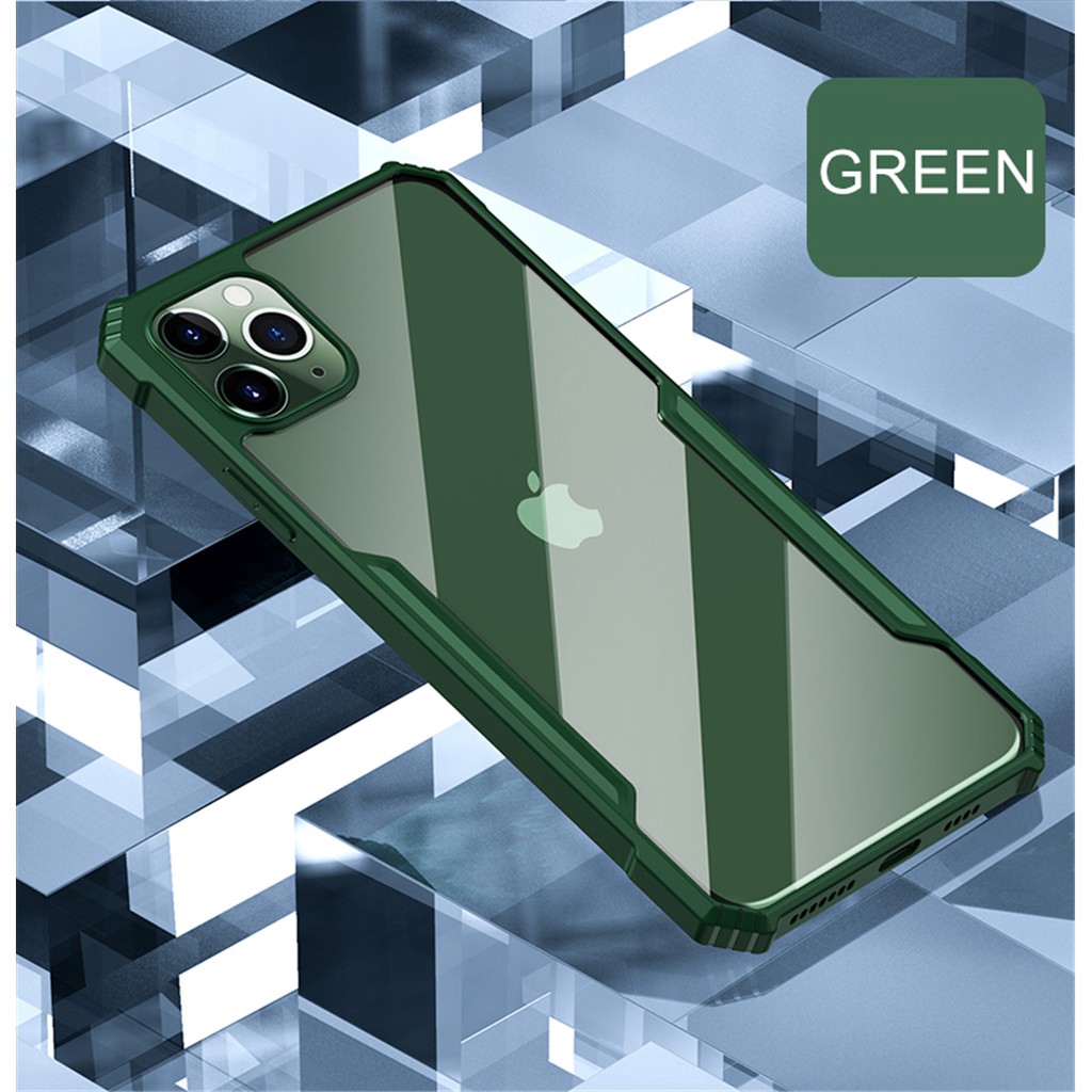 Ốp điện thoại acrylic hai lớp chống sốc trong suốt cho IPHONE 11 PRO/11/XS MAX/ XS/XR/X/6 6S 7 8 PLUS SE2 SE 2020