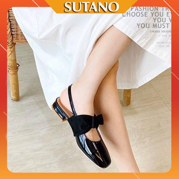 Giày xinh sandal đính nơ to xinh xắn kiểu dáng Hàn Quốc XD209 SUTANO