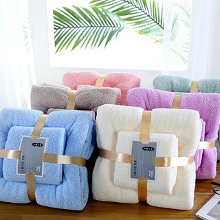 Khăn tắm khăn mặt cho bé set 2 khăn tắm cao cấp xuất hàn 100% sợi than tre tự nhiên thấm hút tốt MiibooShi 25555555555