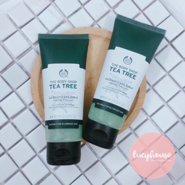 Tẩy da chết mặt tea tree the body shop