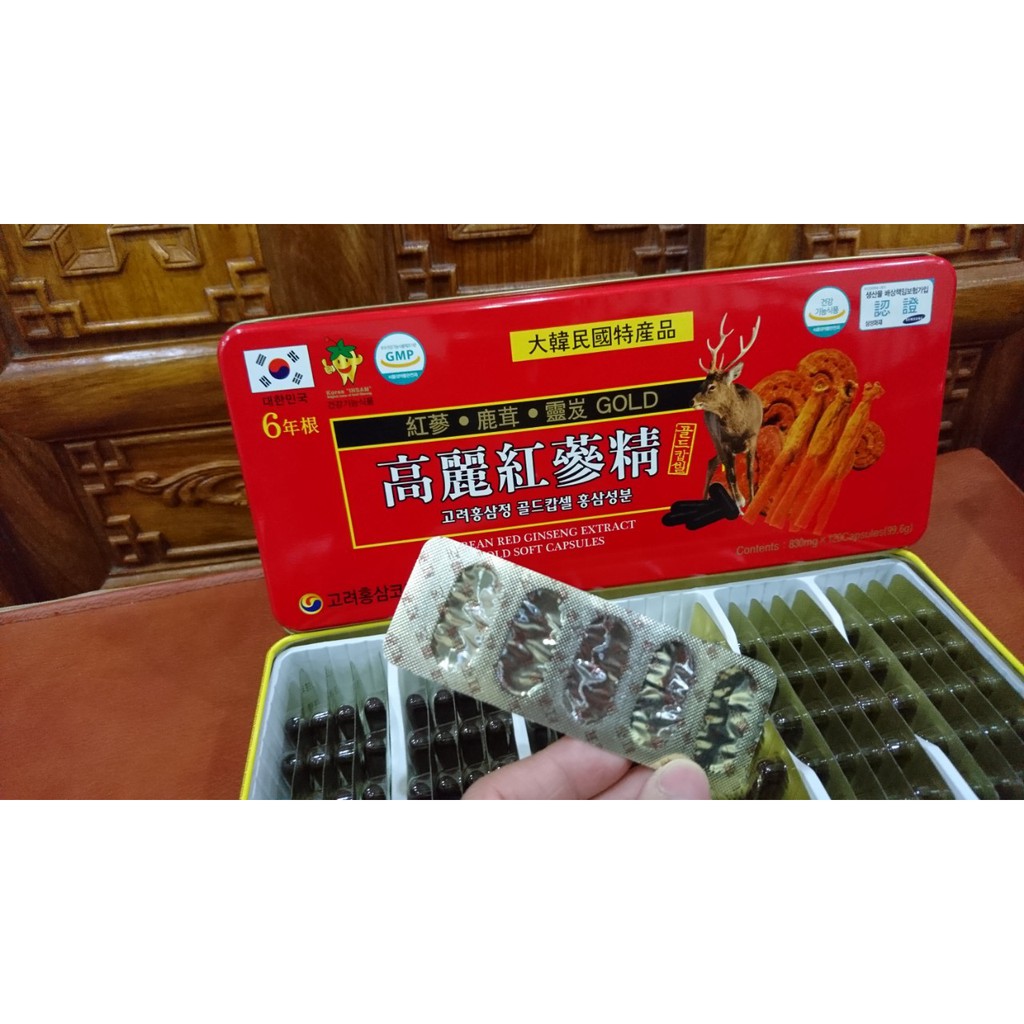 đạm hồng sâm nhung hươu linh chi 6 năm tuổi 120 viên