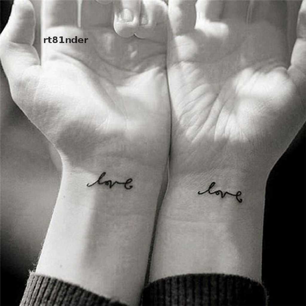 Miếng dán hình xăm tạm thời chống thấm nước họa tiết chữ Love thời trang