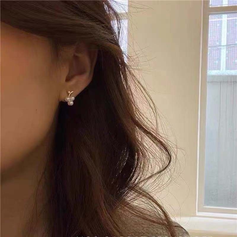 Bông tai hình chùm nho 925 thiết kế đơn giản tinh tế thời trang dành cho nữ
