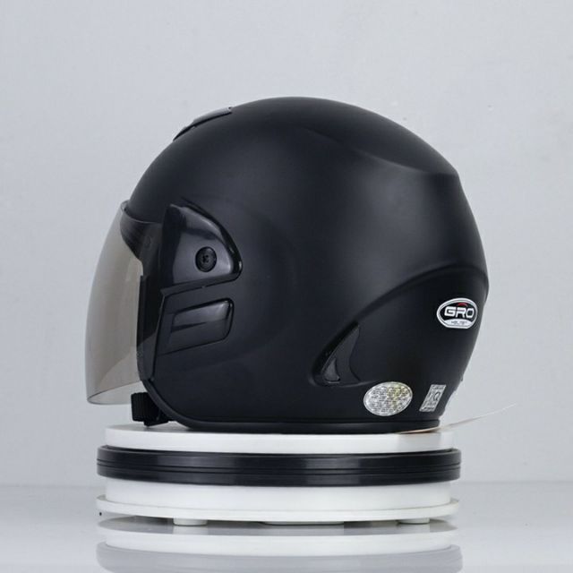 Mũ 3|4 gro màu đen mờ, mũ chùm tai có kính, mũ 3|4 kiểu honda