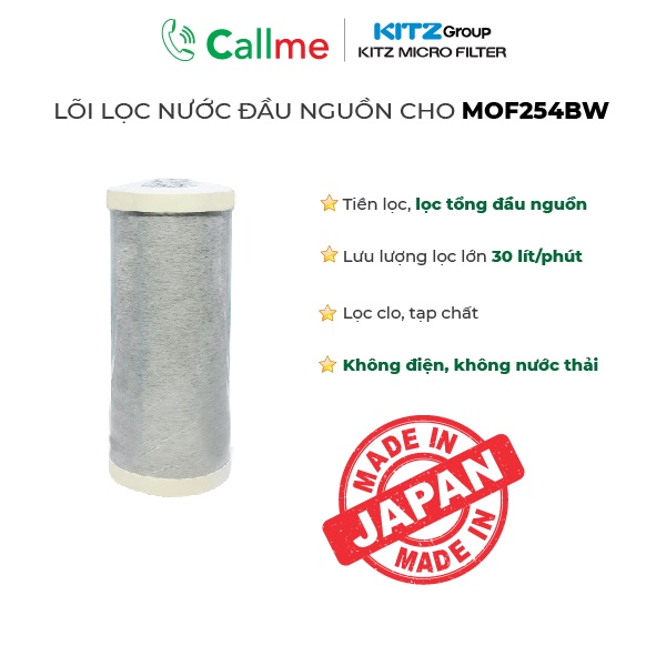 Bộ lọc nước thay thế lọc tổng Kitz MOF254BW 10 inch, 2 cấp lọc, tiền lọc RO, lọc tổng dân dụng