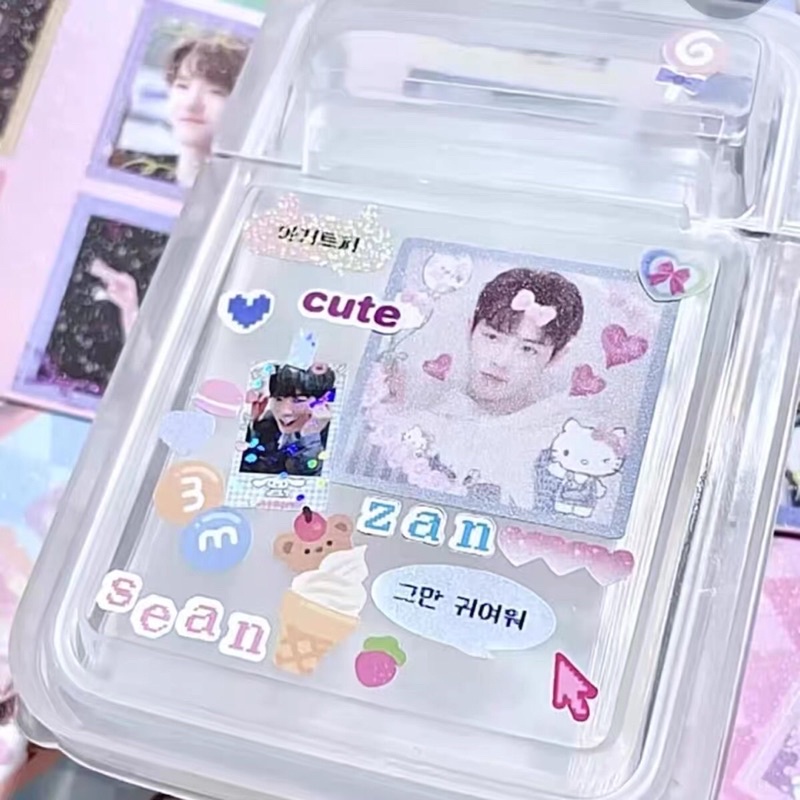 Hộp nhựa lắp đôi tự decor _đựng sleeves