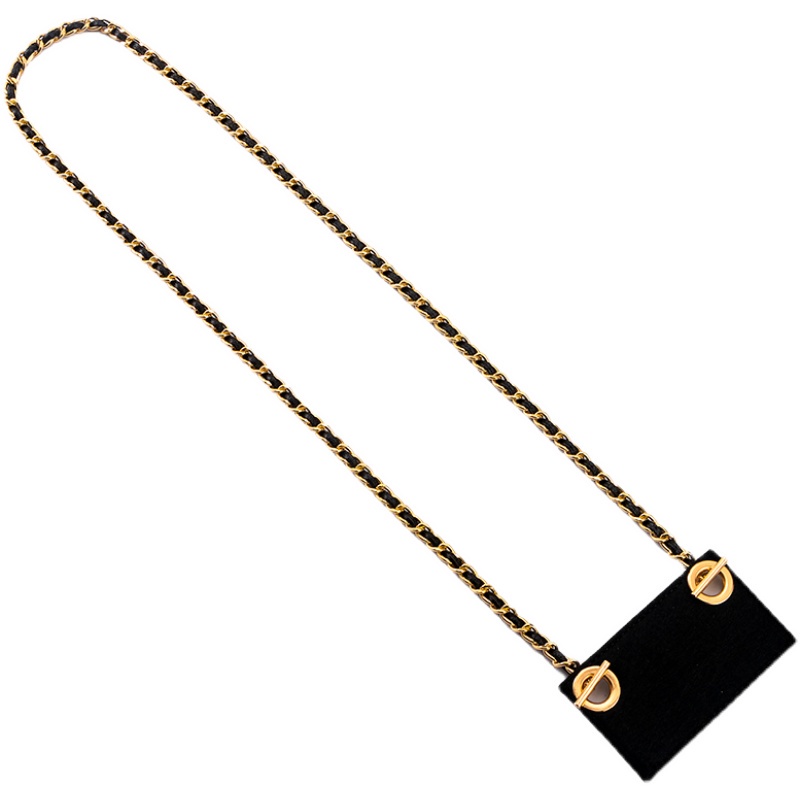 Phù Hợp Túi Đeo Chéo Đựng Thẻ Phối Dây Xích Màu Vàng / Bạc Sang Trọng