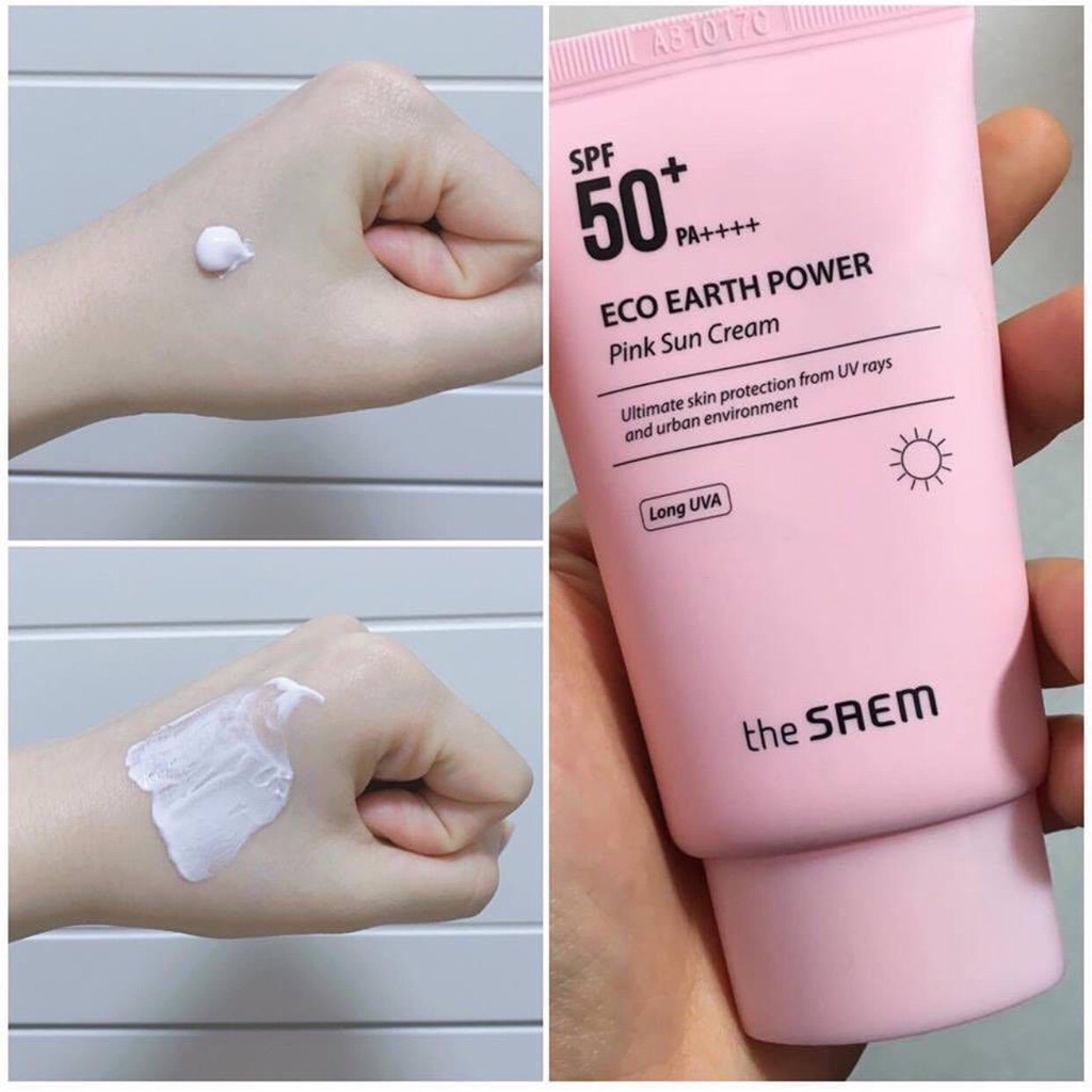 Kem Chống Nắng The Saem Eco Earth Power Pink Sun Cream 50g