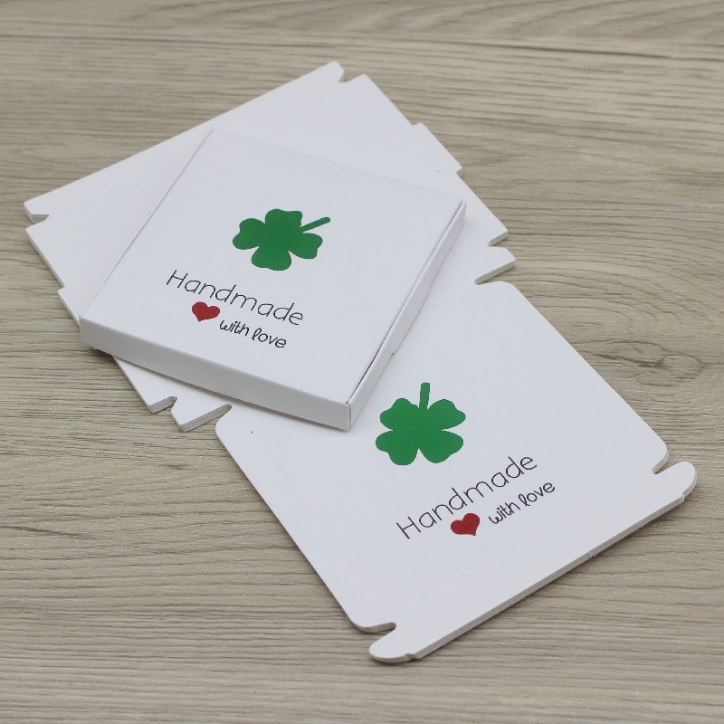 Bộ 10 Hộp Quà 8.5x8.5x1cm Tự Làm Họa Tiết Xinh Xắn