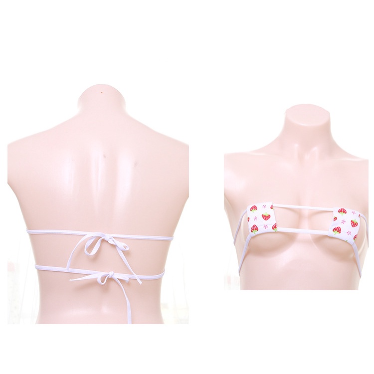 [BIGSIZE VỪA 35-75KG] Bộ đồ lót nội y dâu tây siêu bé sexy - lingerie gợi cảm mới lạ