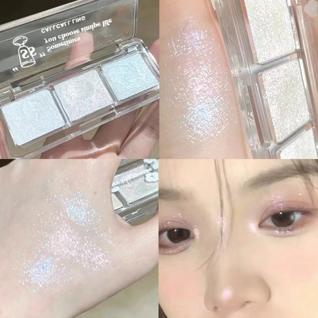 Bảng Phấn Mắt 3 Sắc Tố Ngọc Bích Tông Lì / Trắng Đen Trang Điểm Lâu Trôi Không Tì Vết