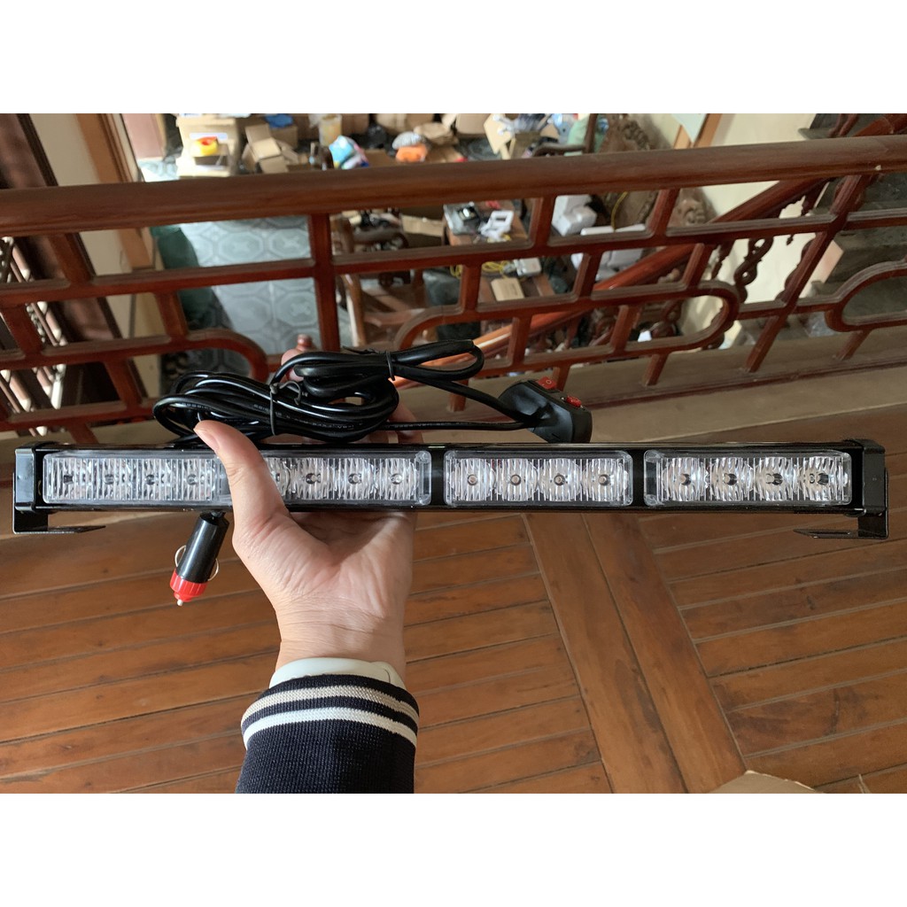 Đèn chớp Police xanh đỏ 12V 16W 16 LED gắn trần, đặt tablo cho xe cảnh sát, xe ưu tiên