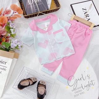 bộ pijama lụa satin cho bé 9-21kg