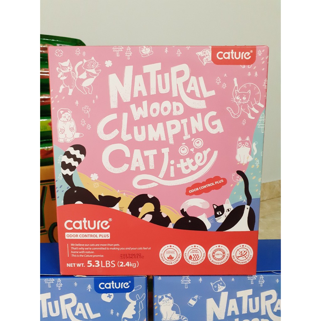 Cát gỗ Cature- Cát vệ sinh cho mèo- Gỗ tự nhiên 2,4 kg
