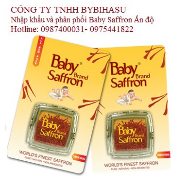 Baby Saffron 1gam (2 gói x 500mg) (Nhụy hoa Nghệ tây Ấn Độ cao cấp loại 1)