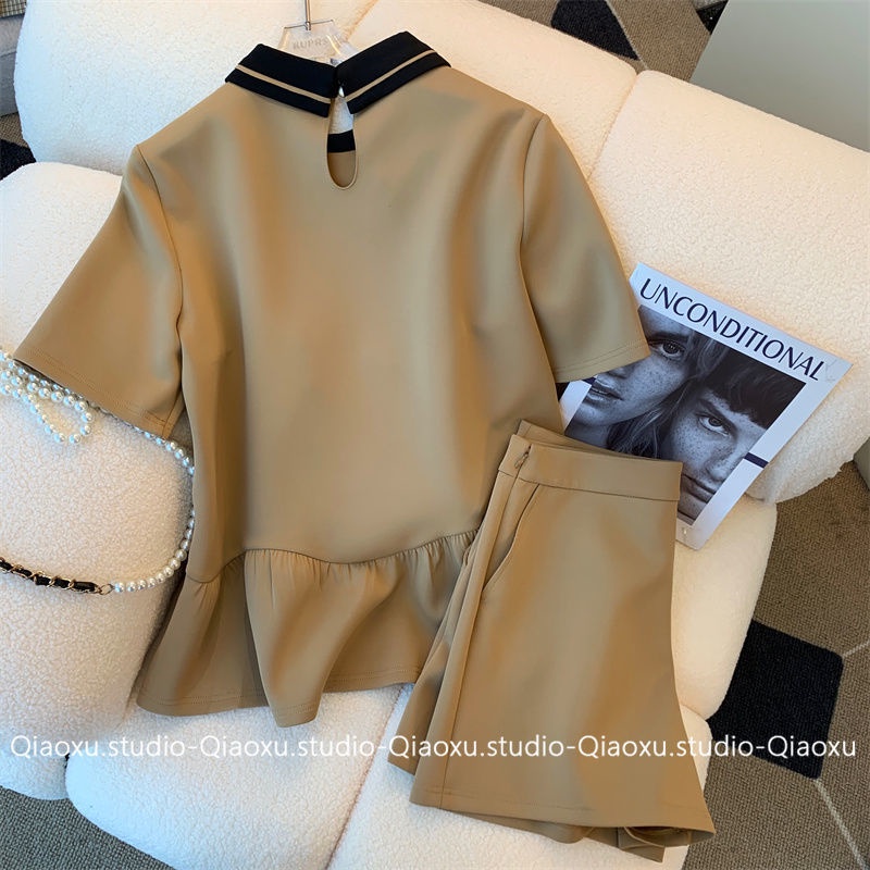 Bộ Trang Phục Hai Mảnh Gồm Áo Tay Ngắn Và Quần Ngắn Phong Cách Phương Tây Thời Trang Mùa Hè Hàng Mới Dành Cho Nữ 2022