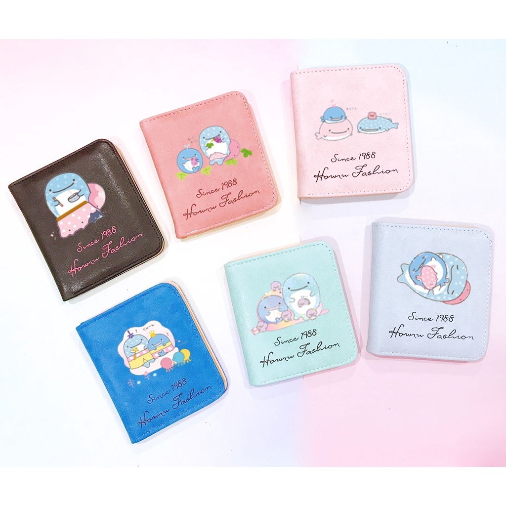 Ví cá voi jinbeisan da lộn dạng ngắn VLNI32 bóp cầm tay bóp cầm tay kiểu