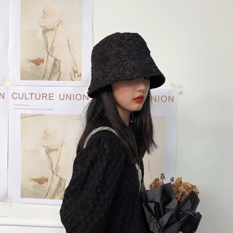 Nón Bucket Vành Cụp Ulzzang Vintage, Mũ Tai Bèo Vải hình kim cương chống nắng phong cách hàn quốc