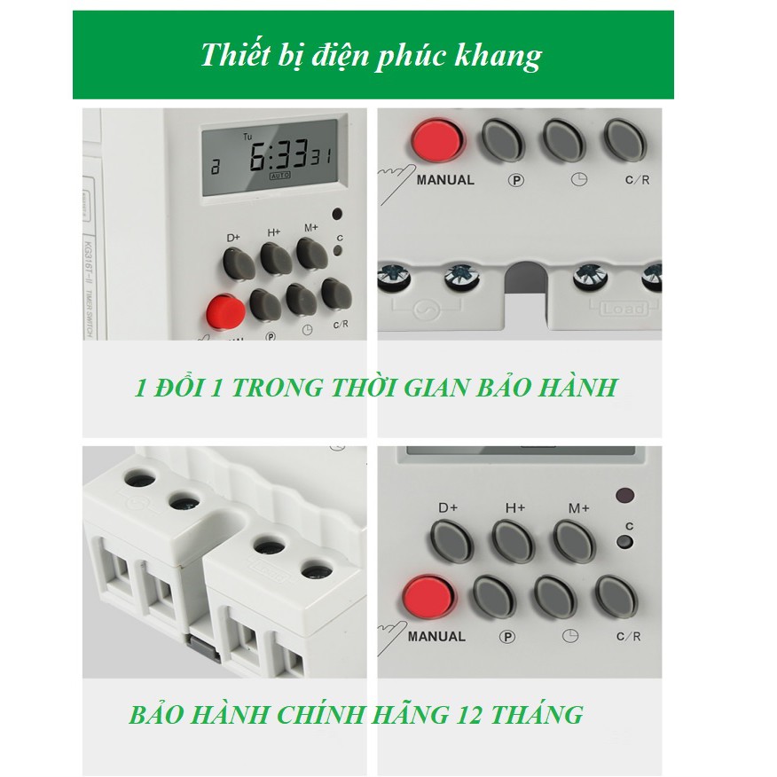 Timer hẹn giờ KG316T2-Rơle 24h-công tắc hẹn giờ-công tắc thông minh-công tắc hẹn giờ chu kỳ