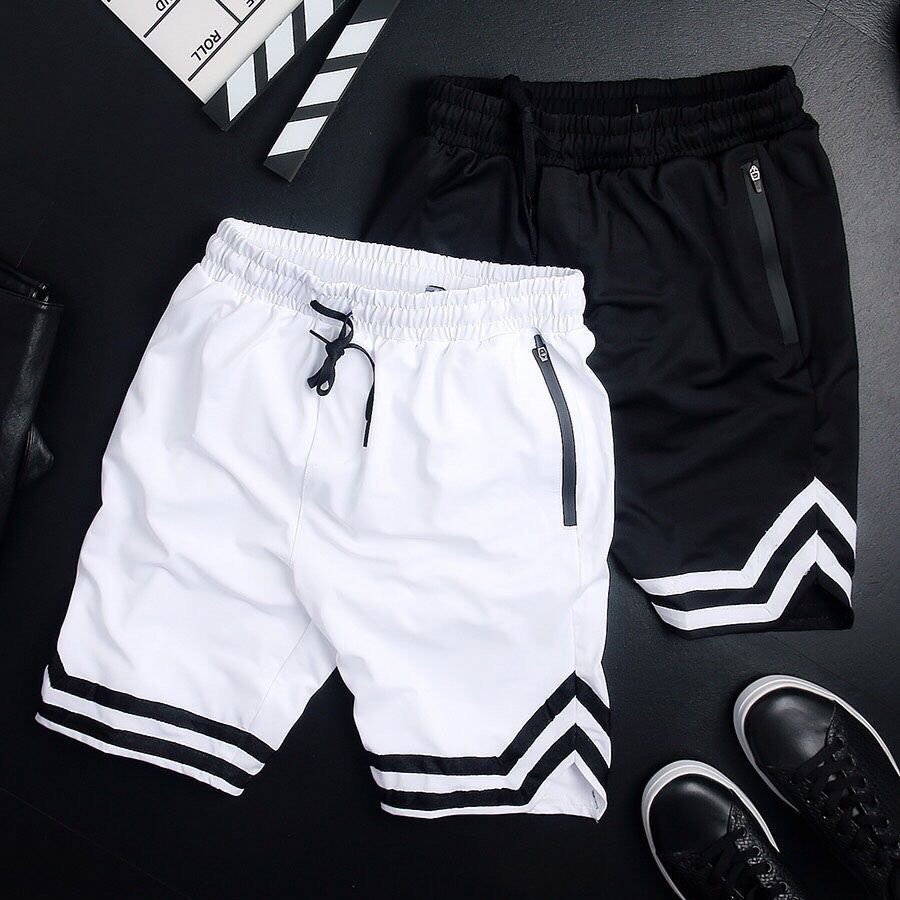 Quần Short Nam Nữ Viền V Túi Khóa Kéo Thun Poly Phong Cách Thể Thao Năng Động Cá Tính Unisex ANH DUY SHOP QS01