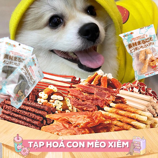 Bánh thưởng cho chó thịt gà Karamo 100g sạch răng, thức ăn snack vặt huấn luyện cún Con Mèo Xiêm