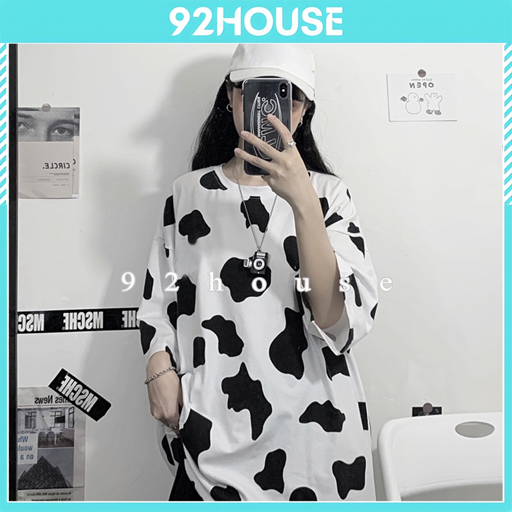 Áo thun nam nữ unisex bò sữa freesize / Áo phông tay lỡ form rộng