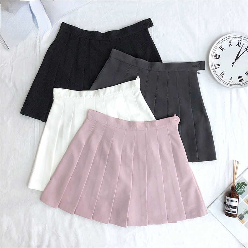 Chân Váy Chữ A Lưng Cao Xếp Ly Xinh Xắn Thời Trang Cho Nữ