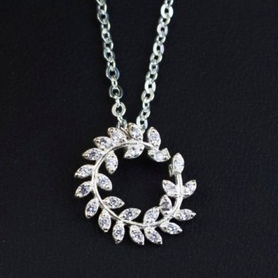 Dây Chuyền Bạc Nữ S925 CaoBac Silver Mặt Nguyệt Quế Phong Cách Đơn Giản Cho Nữ