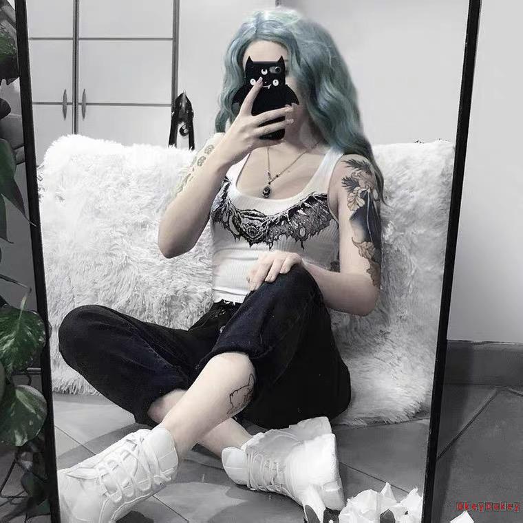 Áo Ngắn Không Tay In Họa Tiết Thời Trang Dành Cho Nữ