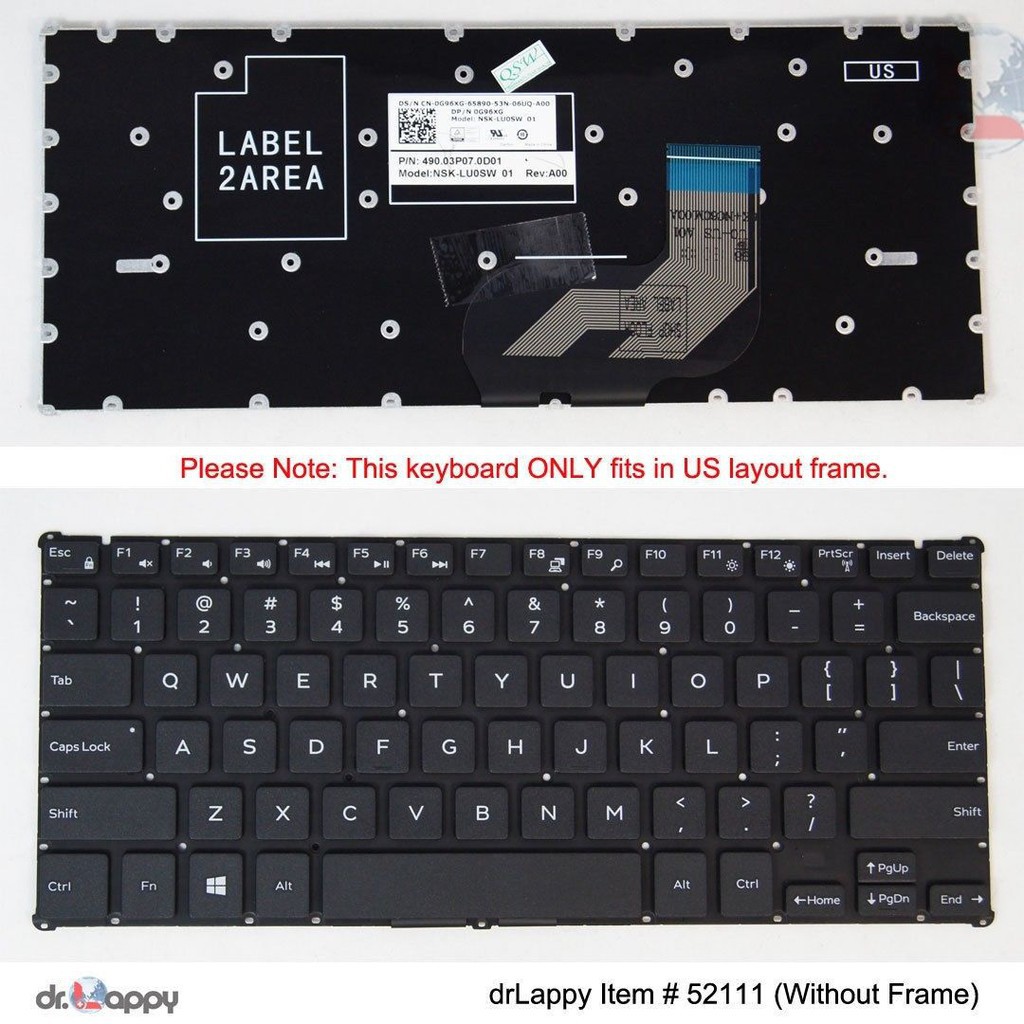 (KEYBOARD) BÀN PHÍM LAPTOP DELL INS 11-3162 dùng cho Inspiron 11-3000 3162 3164 3168 3169 3179