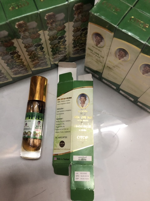 Hàng xách tay Thái Lan.  Dầu Nóng 22 Vị Thảo Dược OTOP Herbal Liquid Balm Yatim Brand Thái Lan