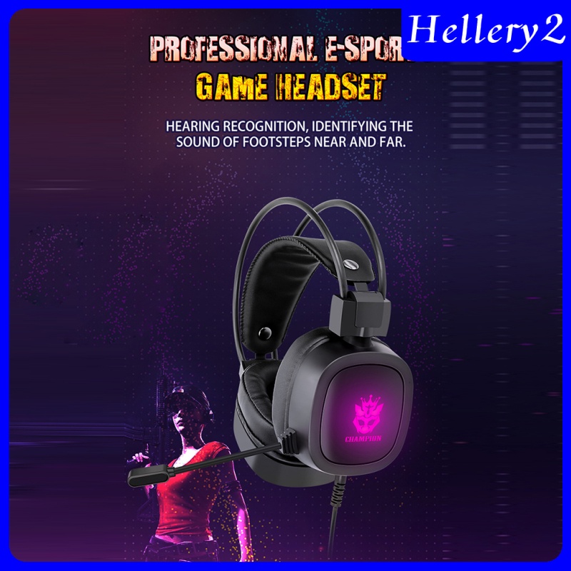 [HELLERY2] S100 Gaming Headphone Wired 7-LED with Microphone for Computer